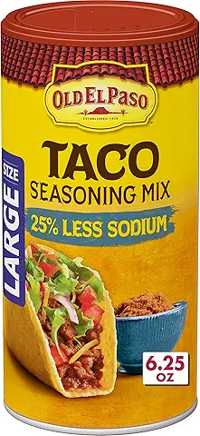Old El Paso Taco Seasoning, 25% Less Sodium, Large Size, 6.25 oz.